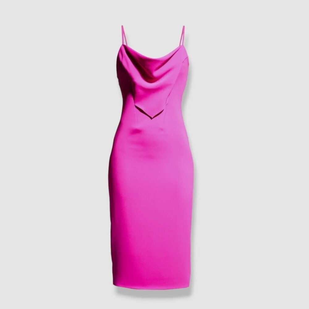 NEW WITH TAGS | NWT | ET OCHS The Natalie Midi Dress In Fuchsia US 10